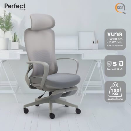 เก้าอี้ทำงานเพื่อสุขภาพ Perfect รุ่น Y FANTA เก้าอี้ สีเทา_7